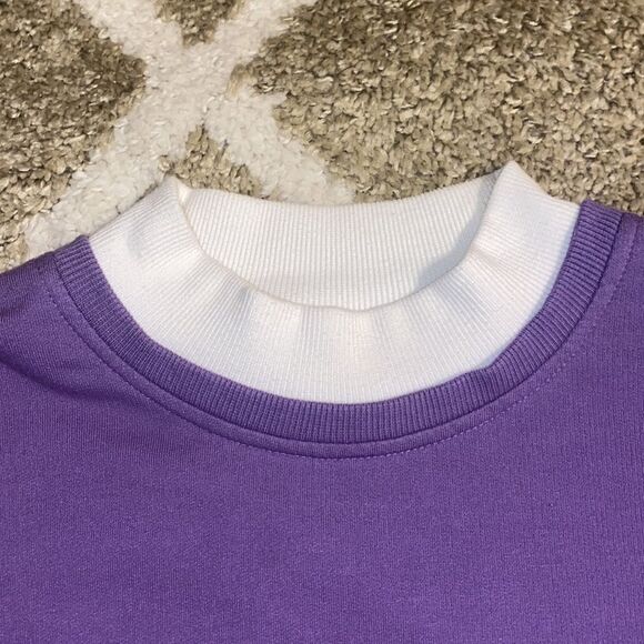 Vintage Alfred Dunner Embroidered Beaded Floral Faux Turtleneck Sweatshirt - Picture 6 of 9